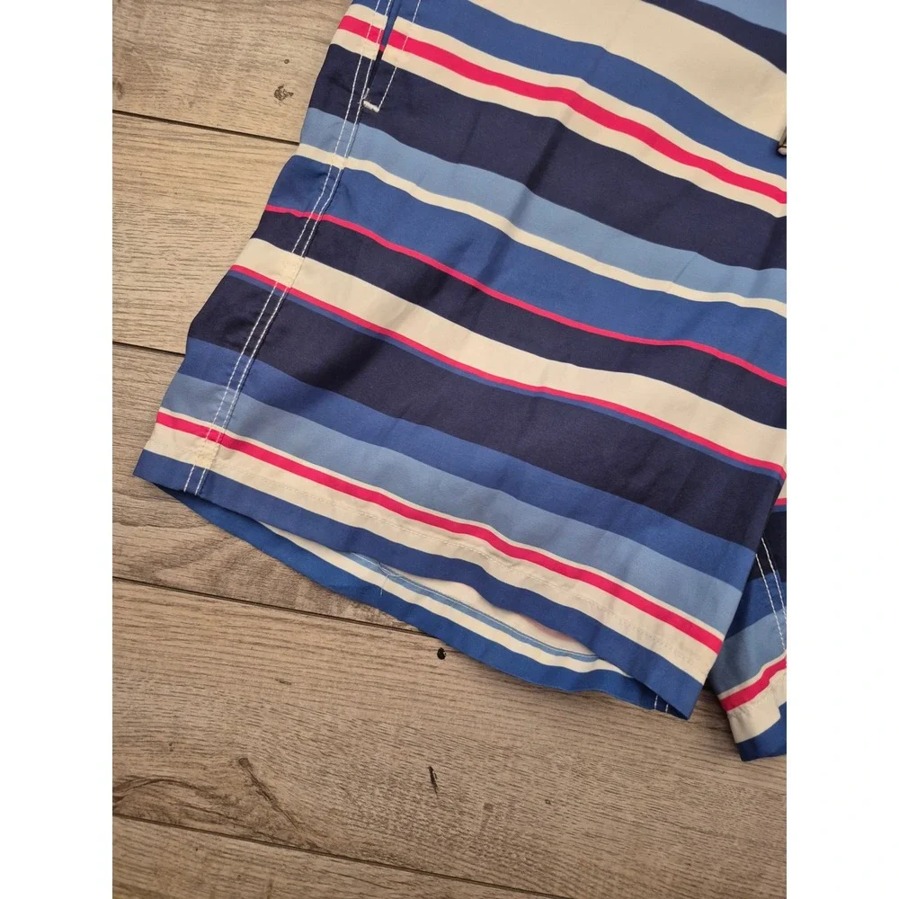 Allen Edmonds Mens Blue Striped Swim Trunks Handcrafted in Spain Size M